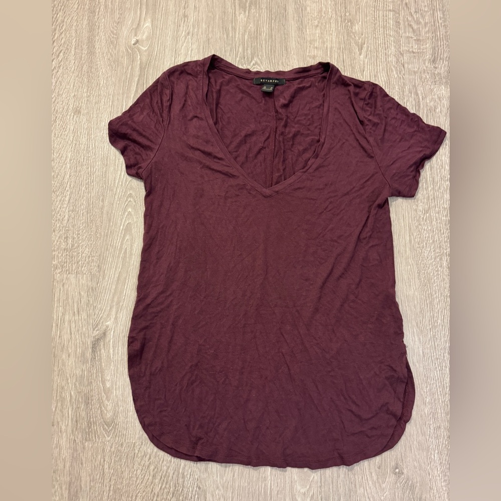 Pick 3 items for $10. Revamped Deep Purple V-Neck Tee